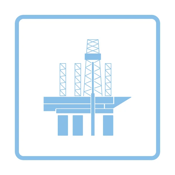 Olie zee platform pictogram — Stockvector