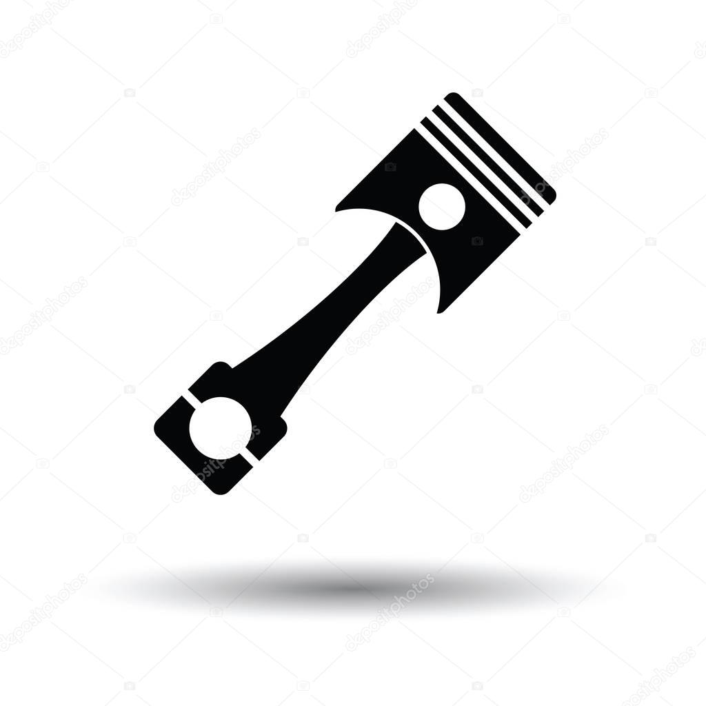 Car motor piston icon. White background with shadow design. Vector illustration.