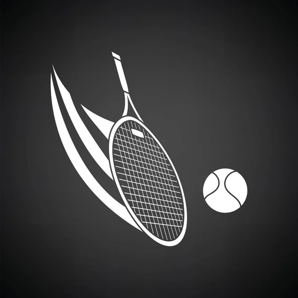 Raquette de tennis frappant une icône de balle — Image vectorielle