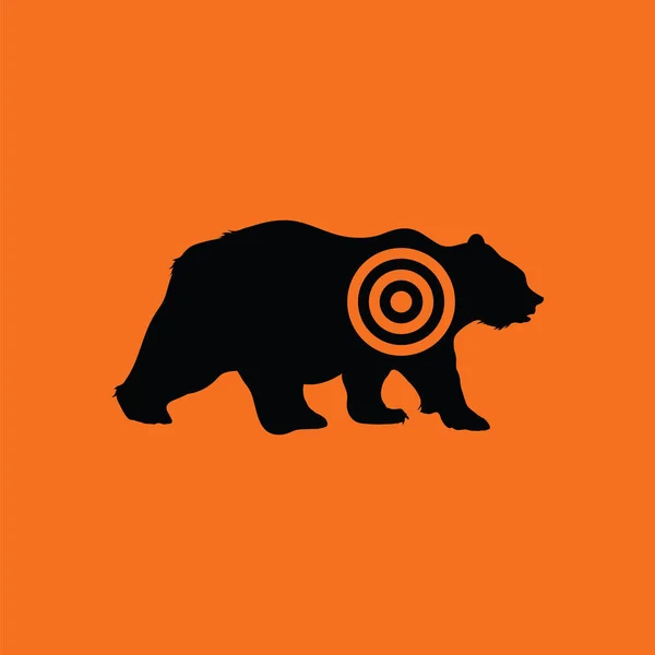 Bear silhueta com ícone de destino — Vetor de Stock