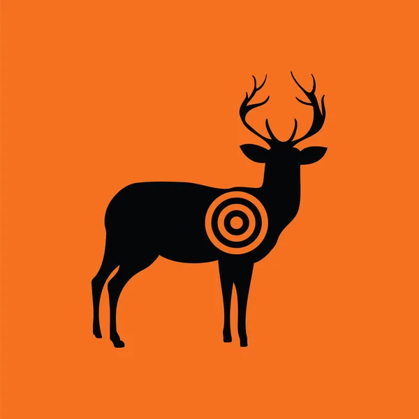 Siluet rusa dengan ikon target - Stok Vektor
