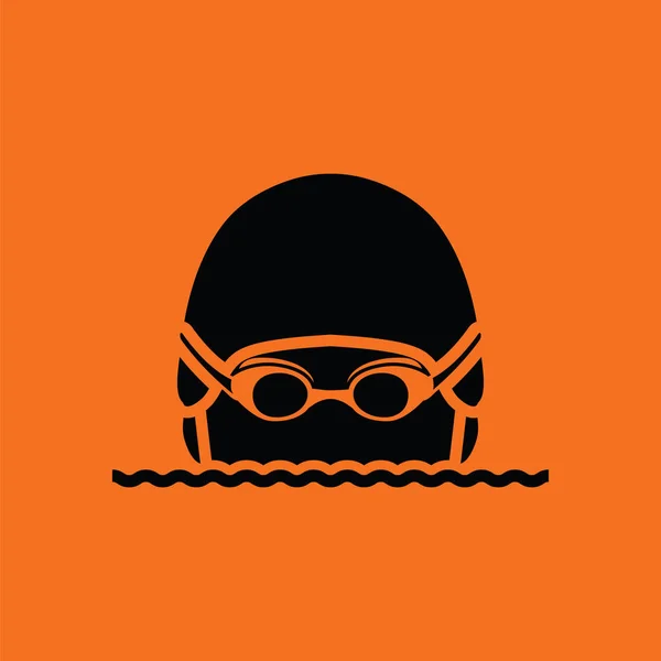 Plavání muži hlavu ikona — Stockový vektor