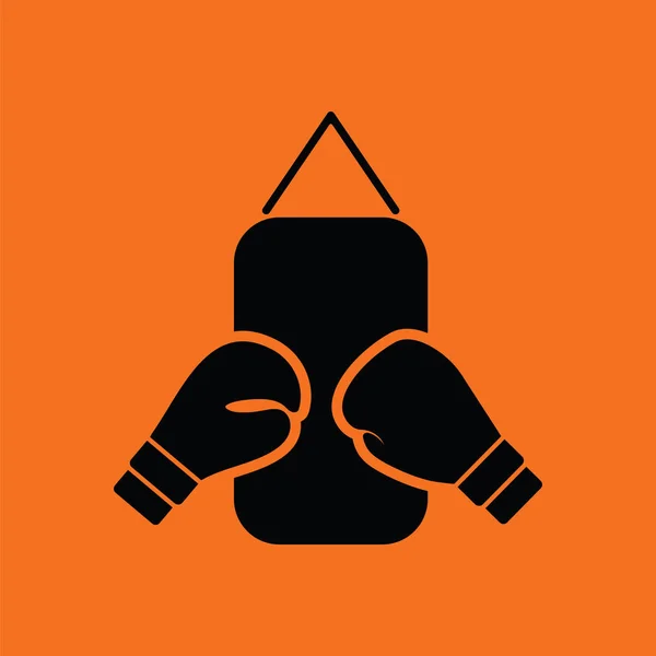Boxing pear and gloves icon — Stock Vector
