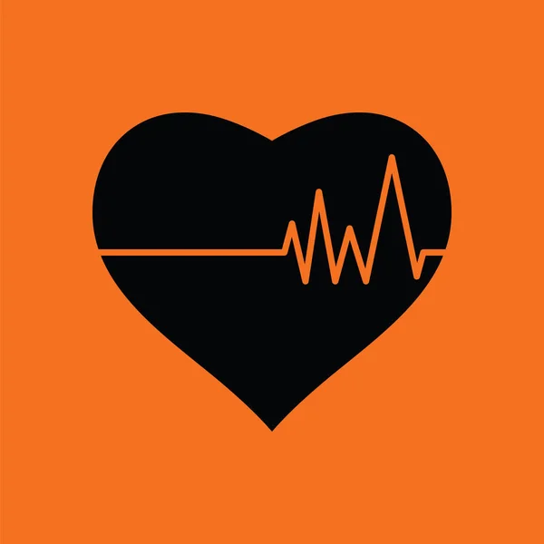 Coeur avec icône de diagramme cardio — Image vectorielle