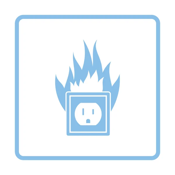 Electric outlet fire icon — Stock Vector