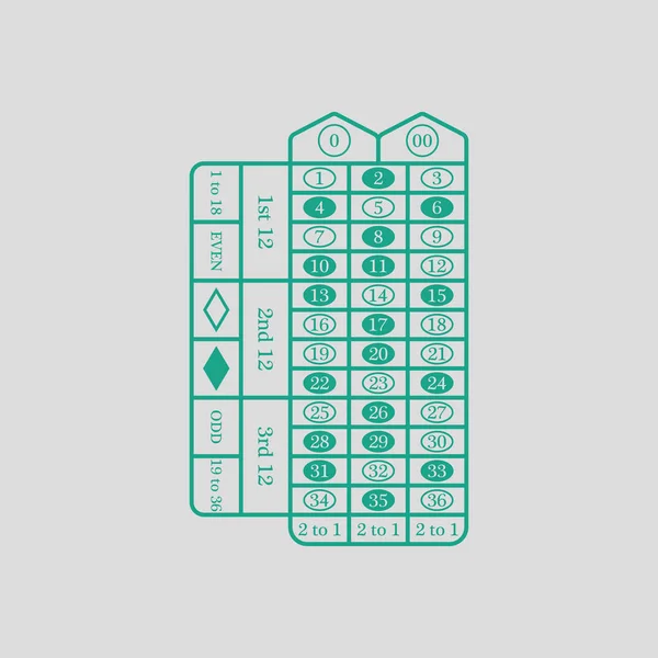 Roulette tabelpictogram — Stockvector