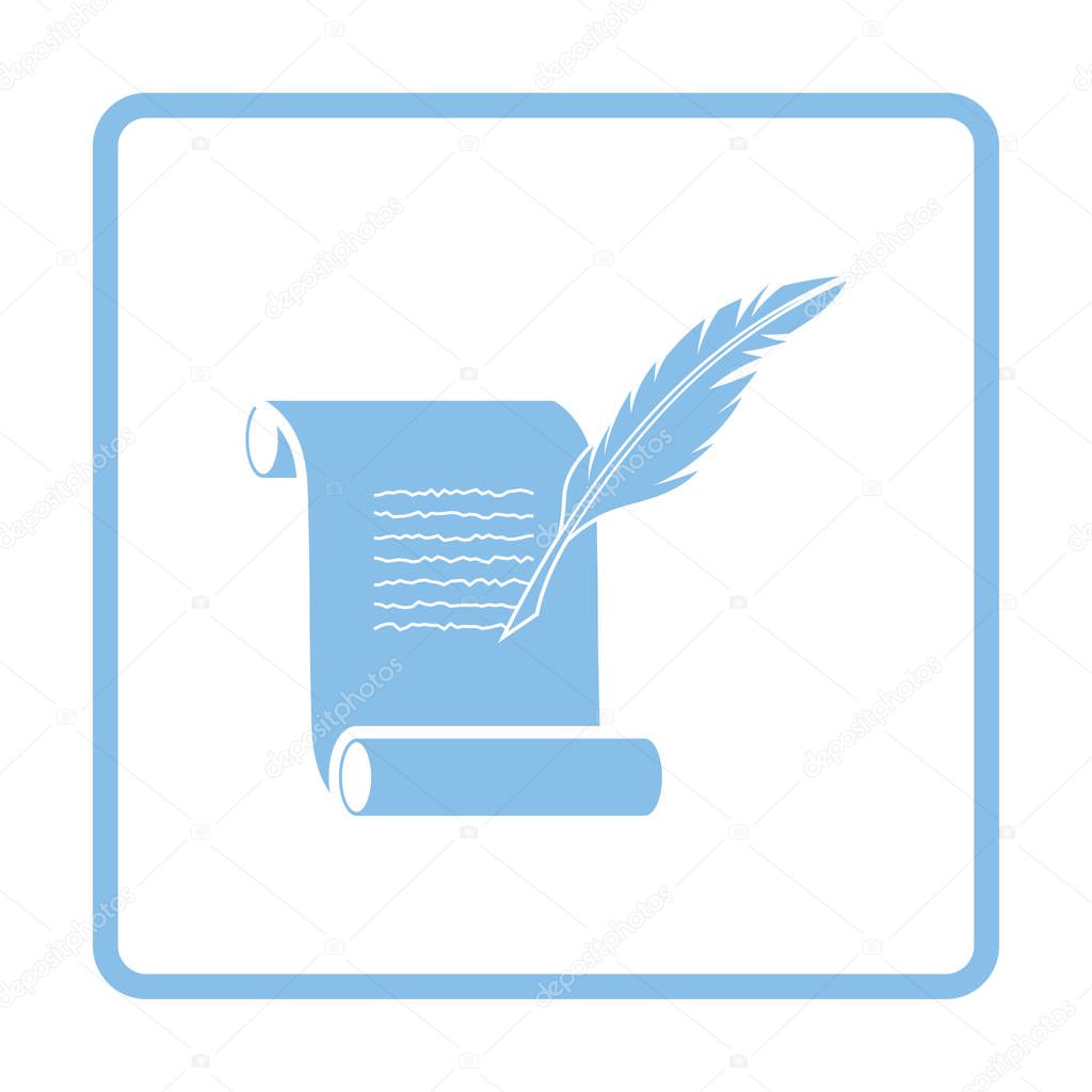 Feather and scroll icon