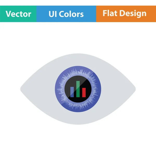Ojo con gráfico de mercado dentro del icono de la pupila — Vector de stock