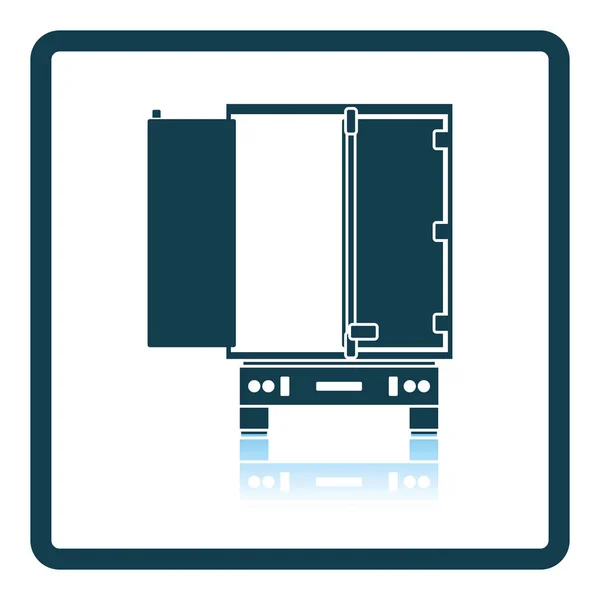 Vrachtwagen aanhangwagen achteraanzicht pictogram — Stockvector