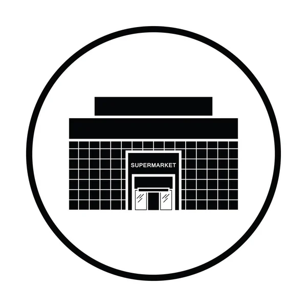 Supermarkt gebouw pictogram — Stockvector