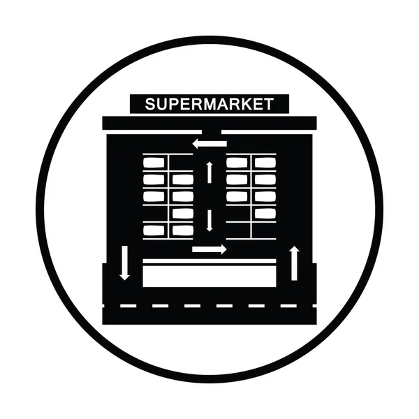 Supermarkt parking vierkante pictogram — Stockvector