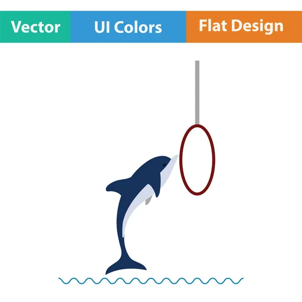 Pictogram van de dolfijn springen. — Stockvector
