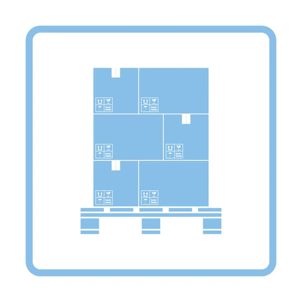 Cajas de cartón en el icono de la paleta — Archivo Imágenes Vectoriales