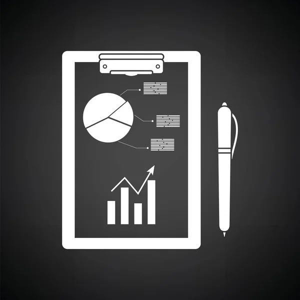 Analitik grafik ve kalem simgesi olan tablet yazma — Stok Vektör