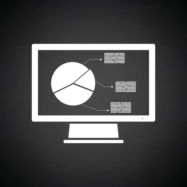 Monitor con icono de diagrama de analítica — Archivo Imágenes Vectoriales