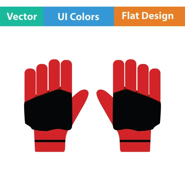 Paar cricket handschoenen pictogram — Stockvector