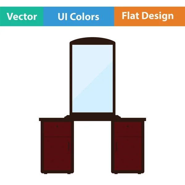 Dresser dengan ikon cermin - Stok Vektor