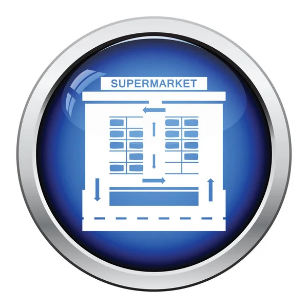 Ícone quadrado de estacionamento de supermercado — Vetor de Stock