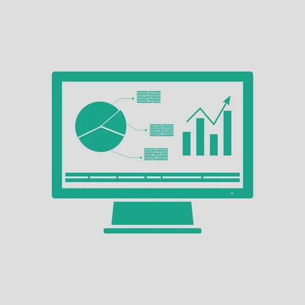 Monitorowanie za pomocą analytics ikona diagramu — Wektor stockowy