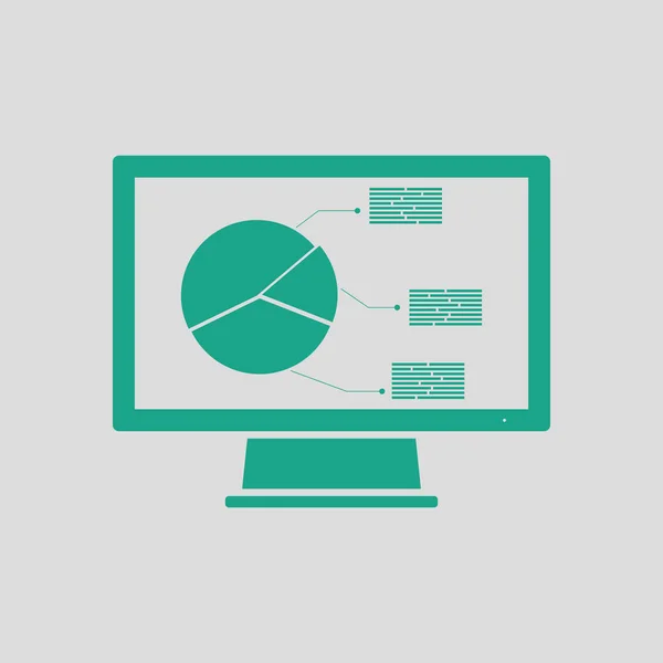 Monitor met pictogram voor analytics-structuurdiagram — Stockvector