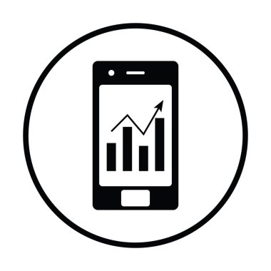 Smartphone ile analytics diyagram simgesi