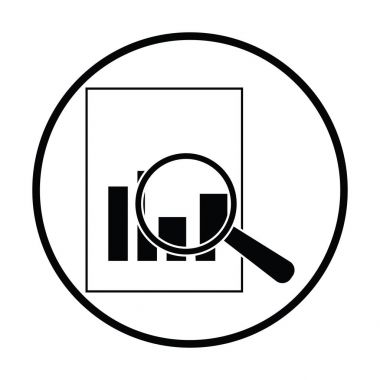 Kağıt üzerinde grafik simgesi ile muhteşem cam