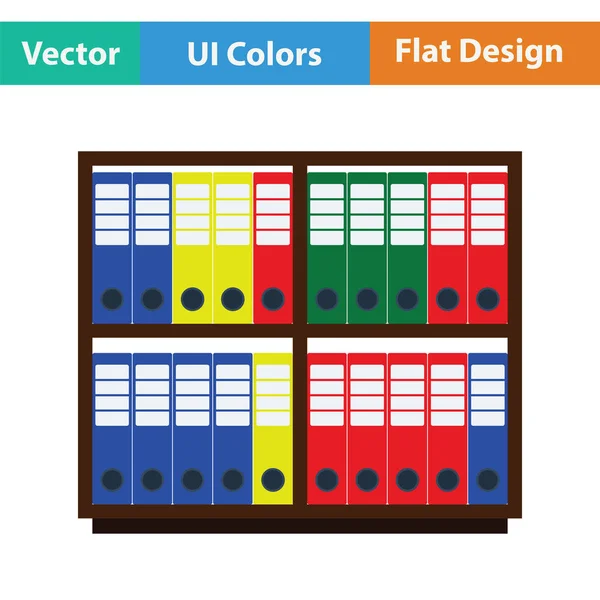 Office cabinet with folders icon — Stock Vector