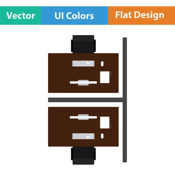 Office table top view icon. — Stock Vector