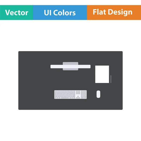 Office tabell top view-ikonen. — Stock vektor