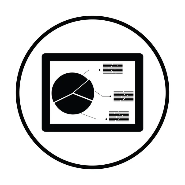 Analytics diyagram simgesi ile tablet — Stok Vektör
