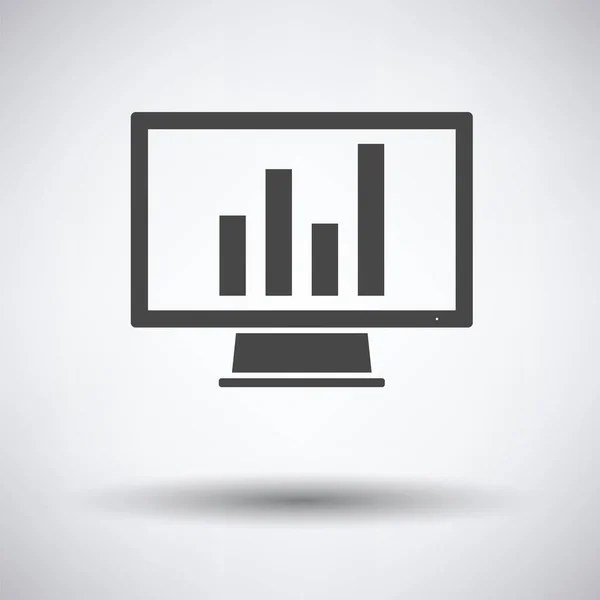 Monitor con icona diagramma analitico — Vettoriale Stock