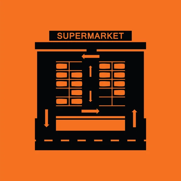 Ícone quadrado de estacionamento de supermercado — Vetor de Stock