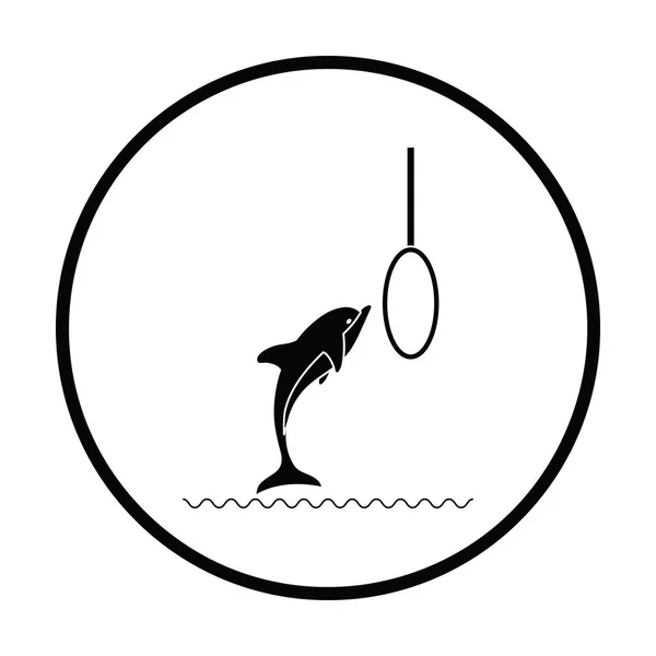 Lompat ikon lumba-lumba - Stok Vektor