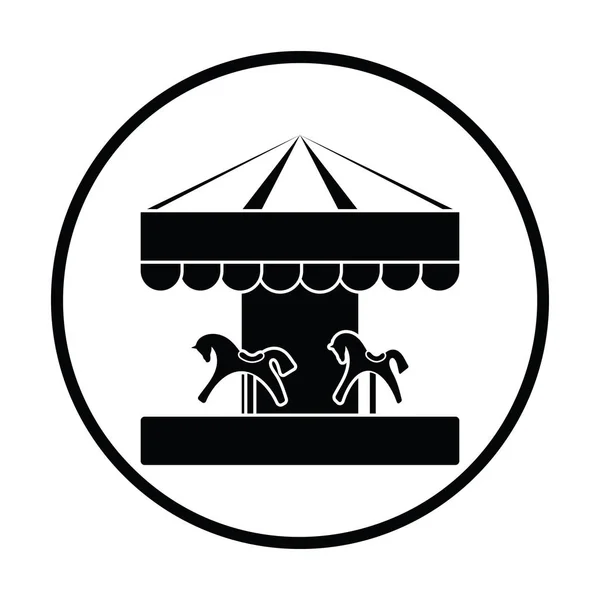 Niños carrusel de caballo icono — Vector de stock