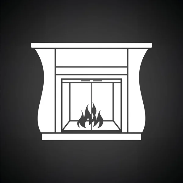 Chimenea con puerta icono — Archivo Imágenes Vectoriales