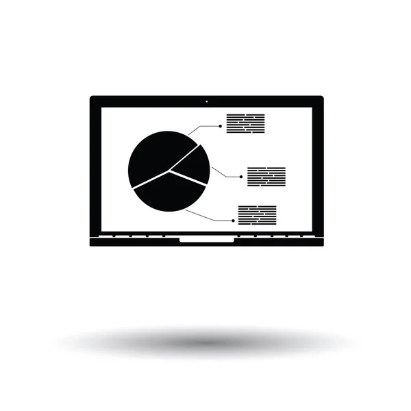 Laptop ile analytics diyagram simgesi — Stok Vektör
