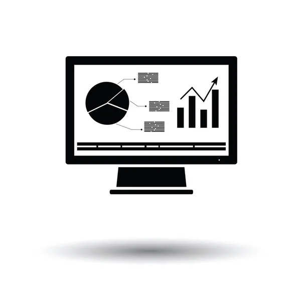 Monitor met pictogram voor analytics-structuurdiagram — Stockvector