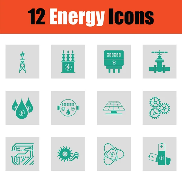 Icono de energía conjunto — Vector de stock