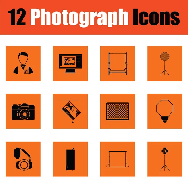 Conjunto de icono de fotografía — Archivo Imágenes Vectoriales