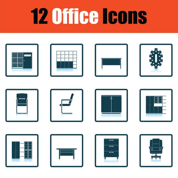 Set de iconos de muebles de oficina — Archivo Imágenes Vectoriales