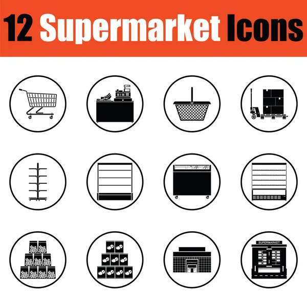 Conjunto de iconos de supermercado — Archivo Imágenes Vectoriales