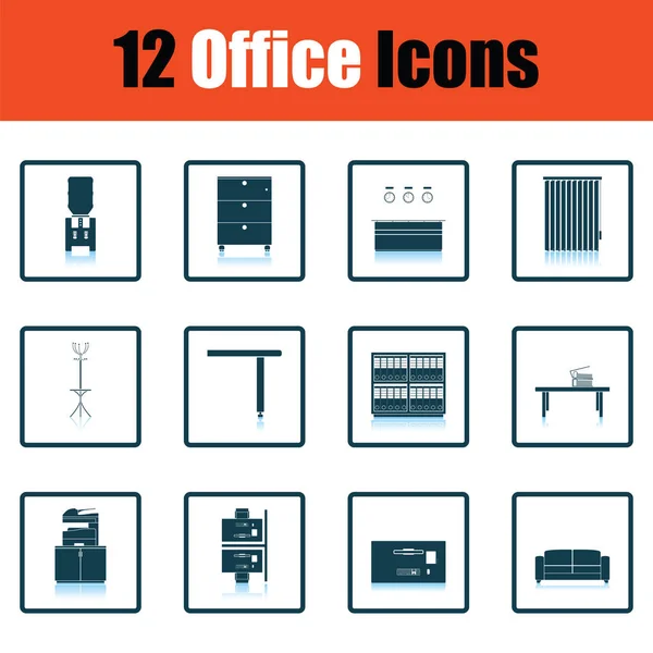 Set de iconos de muebles de oficina — Vector de stock