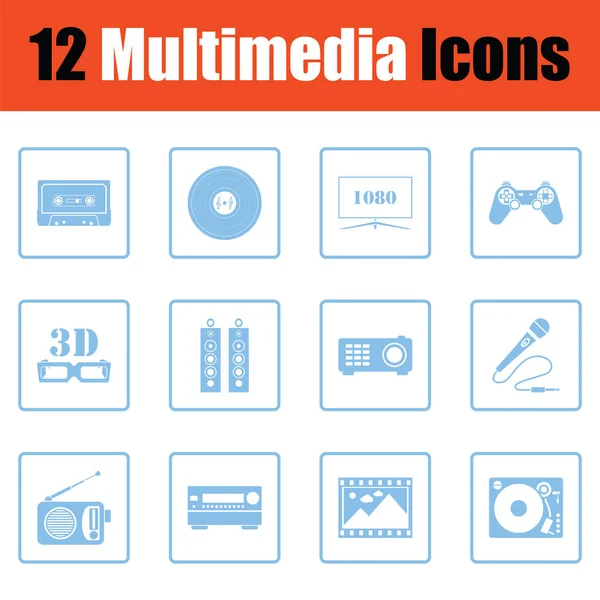 Conjunto de iconos multimedia — Vector de stock