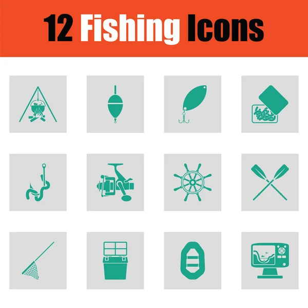 Fishing icon set — Stock Vector
