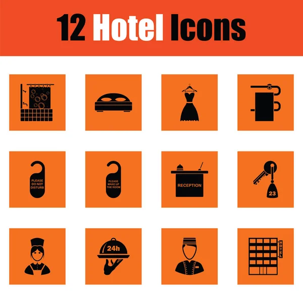 Set von zwölf Hotel-Ikonen — Stockvektor