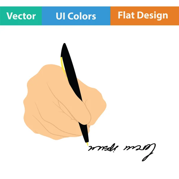 Aláíró kéz ikon — Stock Vector