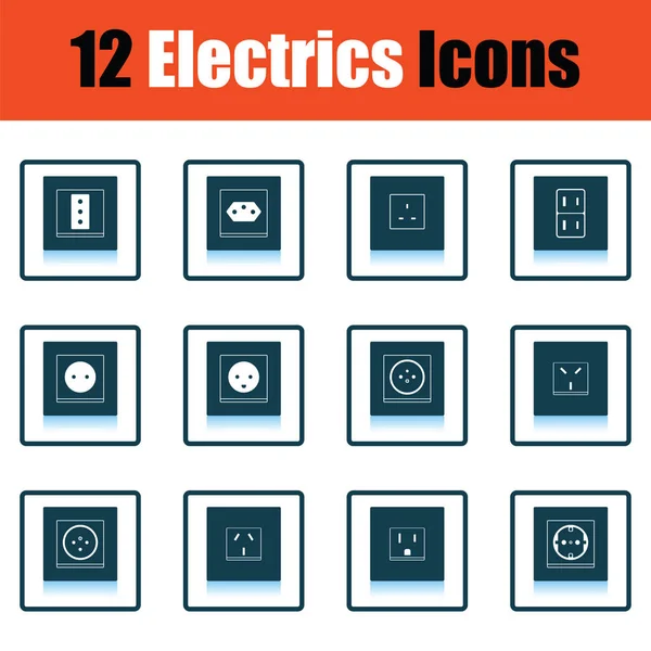 Conjunto de iconos eléctricos — Vector de stock