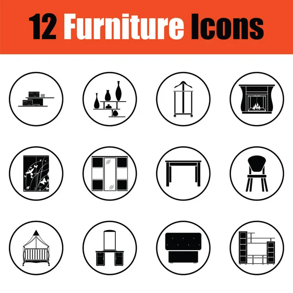 Ev mobilyaları Icon set — Stok Vektör