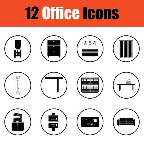 Set de iconos de muebles de oficina — Archivo Imágenes Vectoriales