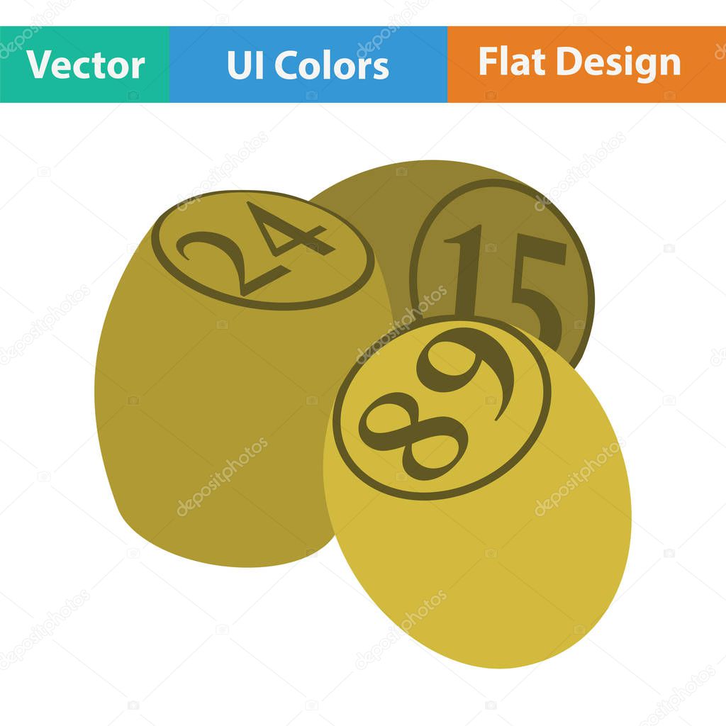 Bingo Kegs icon. Flat color design. Vector illustration.
